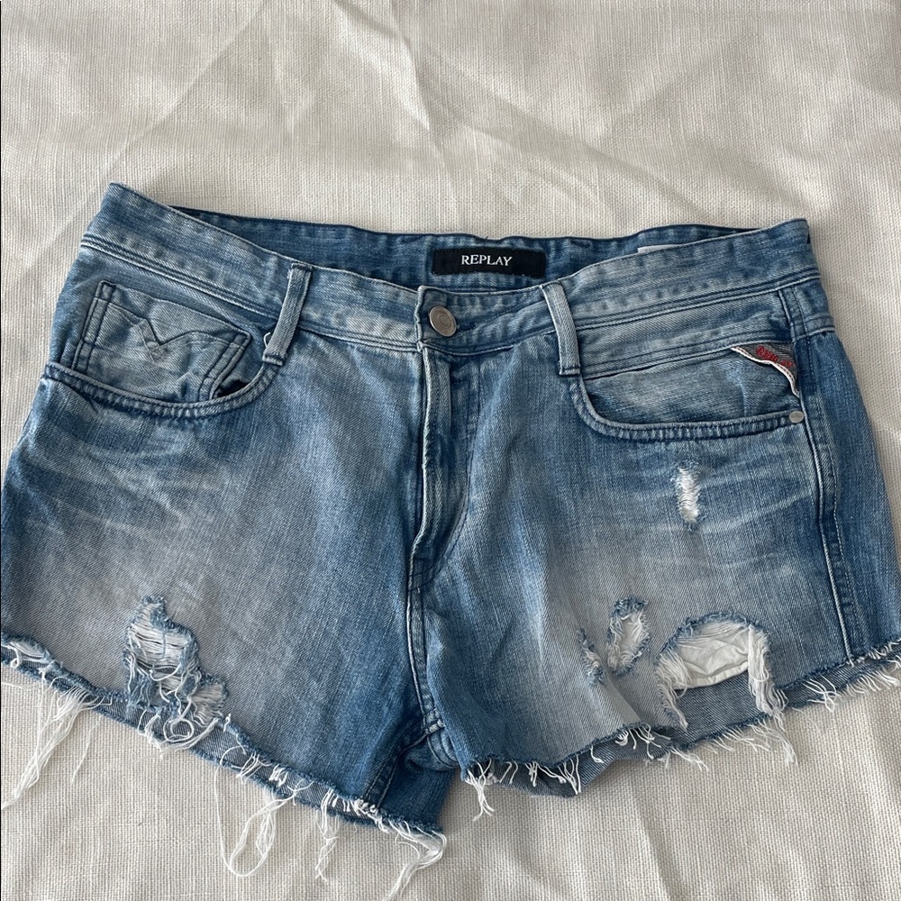 Replay Men’s or Women’s Distressed Blue Jean Shorts